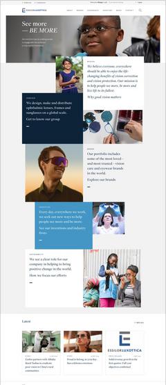ESSILOR LUXOTTICA website screen capture