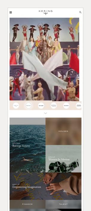 KERING website screen capture