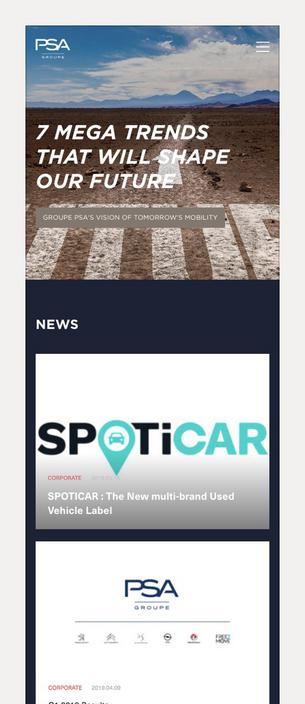 PSA GROUPE website screen capture